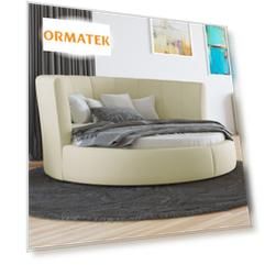 Кровать Luna 200x200 (Экокожа, Кремовый)