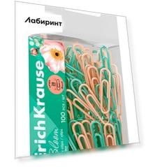 Скрепки металлические с виниловым покрытием Pastel Bloom, 28 мм, 100 штук, ассорти