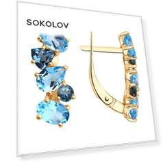 Серьги SOKOLOV из золота с топазами
