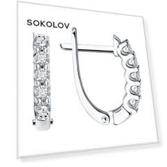 Серьги SOKOLOV из белого золота с бриллиантами