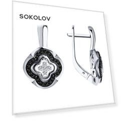 Серьги SOKOLOV из белого золота с бриллиантами