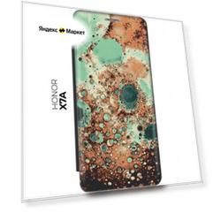 Чехол-книжка Коричнево-зеленая пена на Honor X7a / Хонор Х7а черный