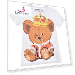 Белая футболка с принтом "медвежонок в короне" Philipp Plein