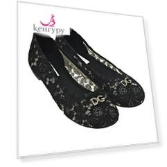 Черные кружевные балетки Dolce&Gabbana