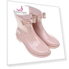 Розовые резиновые сапоги с бантом Red Valentino