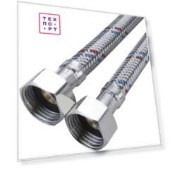 Подводка для воды СТМ ГИГАНТ в стальной оплетке, 1 гайка/гайка, 60 cм (SW1HF060)