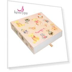 Коробка 25х25х5 Мишки Тедди Кенгуру детская