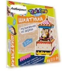 Набор Музыкальный шкатулка деревянная, КАРУСЕЛЬ, 61 деталь (ВВ4246)