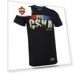 Футболка мужская PFC CSKA est. 1911, цвет черный (M)