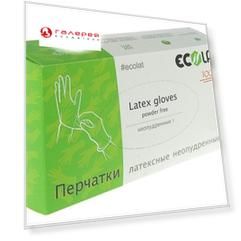ECOLAT Перчатки латексные неопудренные, белые, размер XL / 1 EcoLat 100 шт