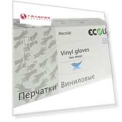 ECOLAT Перчатки виниловые, прозрачные, размер L / EcoLat 100 шт