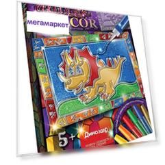 DANKO TOYS Набор креативного творчества Витражная кина Glitter decor. Динозавр GD-01-02