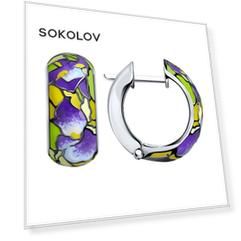 Серьги SOKOLOV из серебра с эмалью