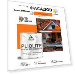 Краска-эмаль Pliolite всесезонная, зимняя, для всех типов поверхностей, антикоррозионная, RAL 2004, оранжевый, матовая, 1,25 кг.
