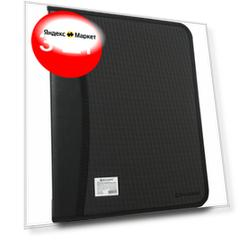 Комплект 3 шт, Папка на молнии пластиковая BRAUBERG, А4, 350х282х33 мм, 2 отделения, 4 кармана, бизнес-класс, черная, 225166