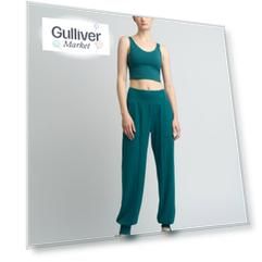 Джоггеры мягкие с широким поясом для женщины зеленые Jumkey (42 (XS))