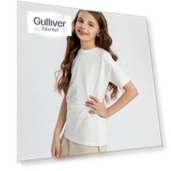Футболка оверсайз бежевая детская Button Blue (146)