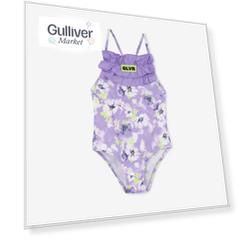 Купальник с цветочным рисунком фиолетовый для девочек Gulliver (98-104)