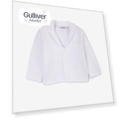 Пиджак вязаный белый для мальчика Gulliver (68-46)