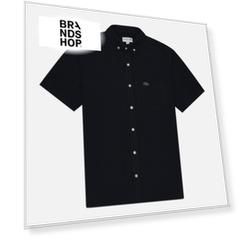 Мужская рубашка Lacoste Regular Fit Button-Up Collar Linen, цвет синий, размер 40