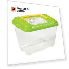 Naribo Фаунариум пластиковый с цветной крышкой, для мелких животных PCL-180, 18x11,5x13 см