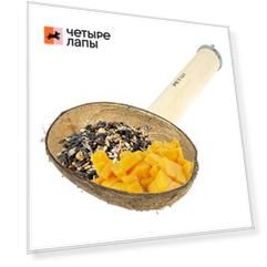 PetStandArt Кормушка для птиц Кокос на жердочке, 15x6x30 см