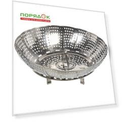 Пароварка нержавеющая сталь, 24 см, 15.8 см, круг, серебристая, GS-08108-10B