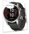 Часы  Garmin Fenix 7S PRO SOLAR EDITION, SILVER WITH GRAPHITE BAND