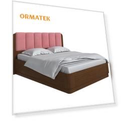 Мягкая Кровать Орматек Wood Home 2 с подъемным механизмом (Ткань/Массив (сосна) Мокко (сосна) с брашированием/Ultra Ягодный сорбет) 140x190