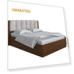 Мягкая Кровать Орматек Wood Home 2 с подъемным механизмом (Ткань/Массив (сосна) Мокко (сосна) с брашированием/Лофти Серый) 160x190