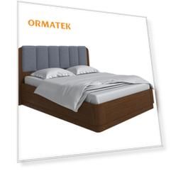 Мягкая Кровать Орматек Wood Home 2 с подъемным механизмом (Ткань/Массив (сосна) Мокко (сосна) с брашированием/Firmino Серый асфальт) 180x220