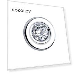 Подвеска SOKOLOV из белого золота с бриллиантом выращенным
