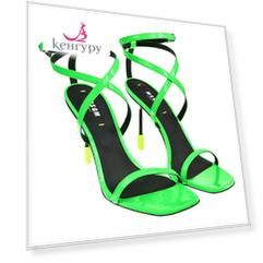 Босоножки на шпильке с ярким наконечником, зеленые MSGM shoes