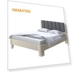 Мягкая Кровать Орматек Wood Home 2 (Экокожа Слоновая кость (сосна) с брашированием/Черный) 180x220