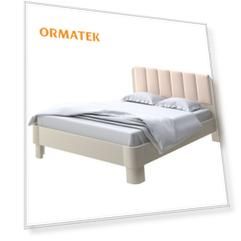 Мягкая Кровать Орматек Wood Home 2 (Экокожа Слоновая кость (сосна) с брашированием/Жемчуг) 180x220