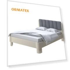 Мягкая Кровать Орматек Wood Home 2 (Ткань: Велюр Слоновая кость (сосна) с брашированием/Ultra Мокрый асфальт) 200x210