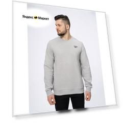 Свитшот спортивный Reebok Identity Small Logo Fleece Crew, размер S, , серый