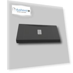 Душевой поддон из искусственного камня Good Door  Flow черный 100x80 ЛП00123