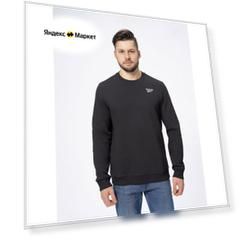 Свитшот спортивный Reebok Identity Small Logo Fleece Crew, размер M, , черный