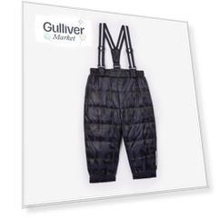 Брюки утеплённые плащевые синие для мальчика Gulliver (68-46)