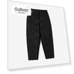 Брюки зауженные к низу с высокой посадкой из парчи черные GLVR (M)