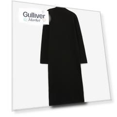 Платье вязаное прямое макси с молнией на спинке черное GLVR (L)