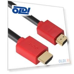 GCR Кабель 3.0m HDMI версия 1.4, черный, красные коннекторы, OD7.3mm, 30/30 AWG, позолоченные контакты, Ethernet 10.2 Гбит/с, 3D, 4K GCR-HM450-3.0m, э