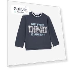 Лонгслив с принтом синий для мальчика Gulliver (86-52)