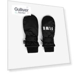 Варежки плащевые чёрные для девочки Gulliver (12)