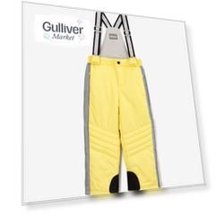 Брюки утеплённые из плащовки жёлтые для девочки Gulliver (110)