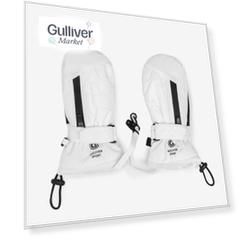 Варежки утеплённые плащевые белые для девочки Gulliver (16)