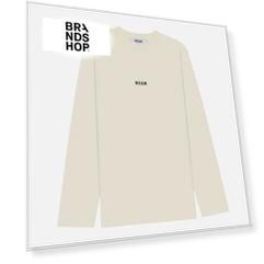 Женский лонгслив MSGM Micrologo Basic Crew Neck, цвет бежевый, размер XS