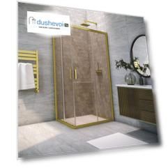 Душевой уголок Vegas-Glass ZA NOVO h200 85x85 ZA NOVO h2000 85 03 10 профиль матовое золото, стекло бронза