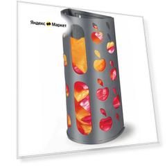 Держатель контейнер корзина APPLE для пакетов, мешков, бахил, 37,5х16х13 см, графит, LAIMA, 608367 В комплекте: 1шт.